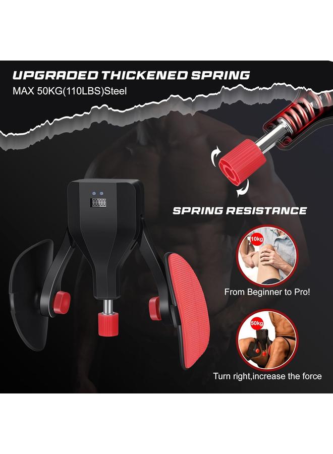 HPMY 22-110 LB 3in 1Exercise Equipment for Women & Men – Inner Thigh Exerciser, Leg, Arm & Chest Workout Machine,Pelvic Floor Muscle Strengthening Device, Hip Trainer, Smart Counter, EVA Soft Rubber, Adjustable Resistance, Inner Leg Exercises, Fitness Equipment, Training Apparatus. Compact Fitness Equipment for Home Gym, Portable Body Toning Resistance Trainer - Image 5